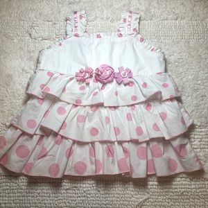 🌻24M Baby Q Ruffle Polka Dot Tank
